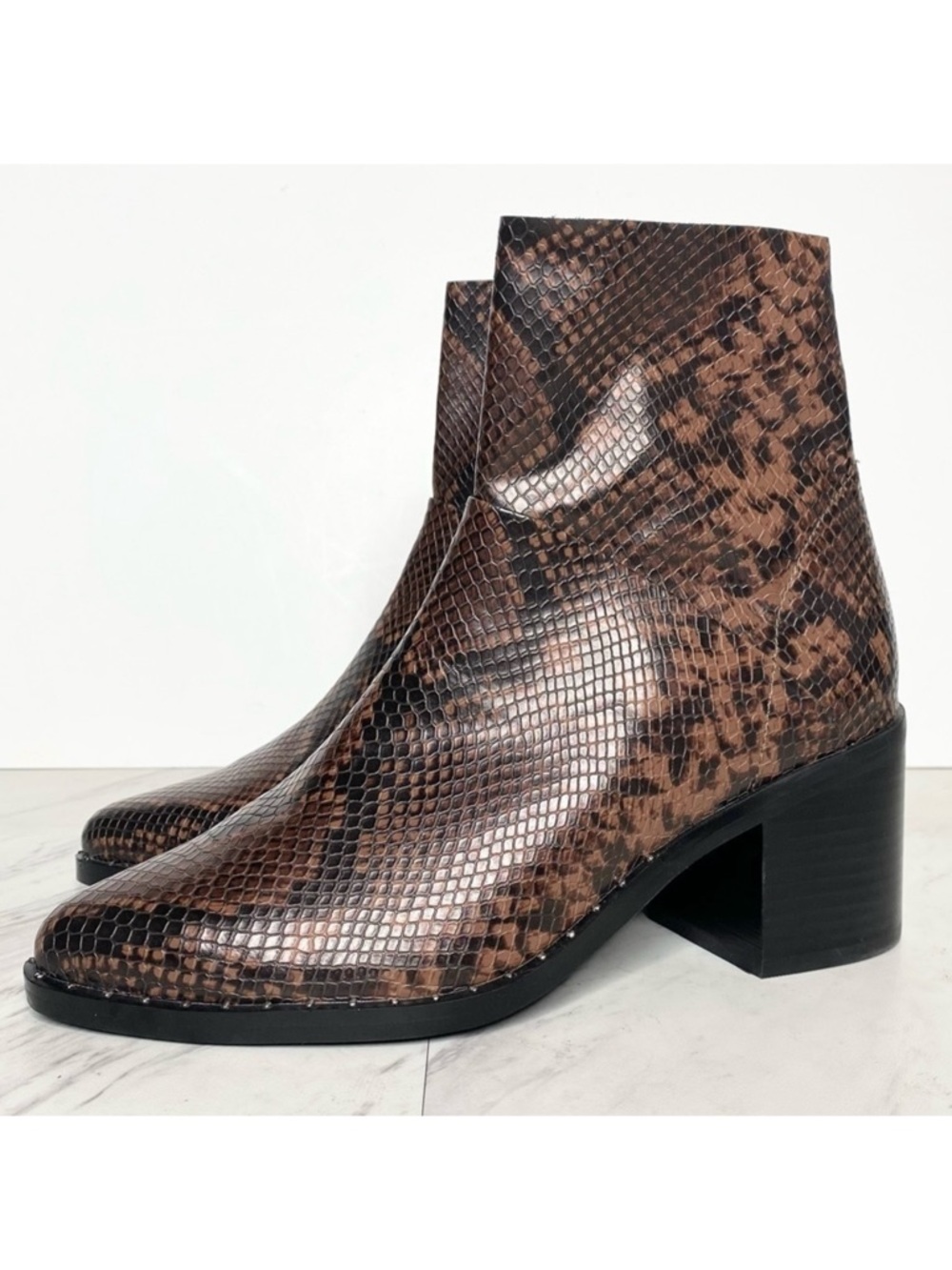 Treasure & Bond Farrah Studded Snakeskin Faux Leather Bootie 8M